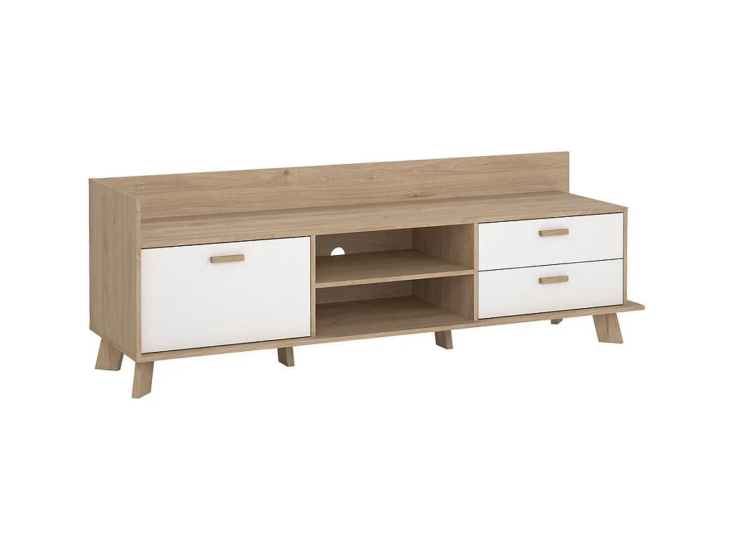 Meuble TV 2 portes, 1 tiroir, 2 niches L181,9 cm  STORM