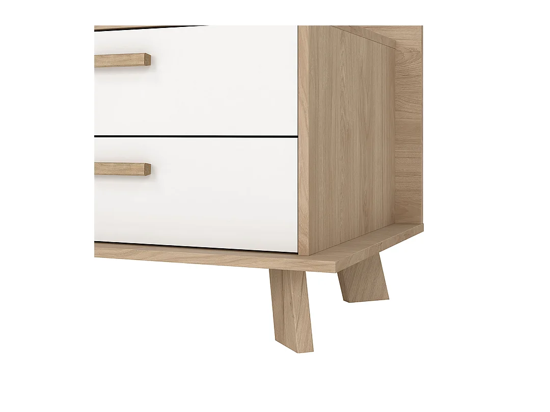 Meuble TV 2 portes, 1 tiroir, 2 niches L181,9 cm  STORM