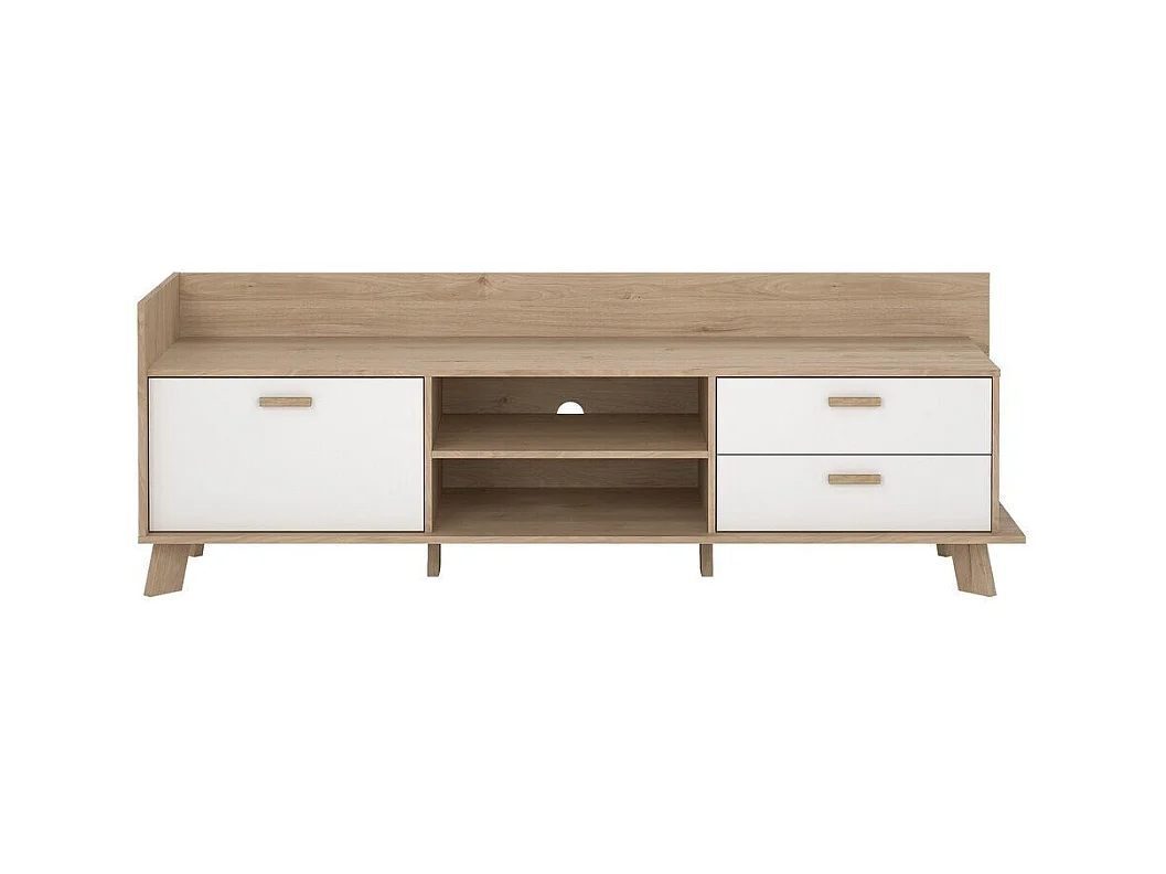 Meuble TV 2 portes, 1 tiroir, 2 niches L181,9 cm - STORM