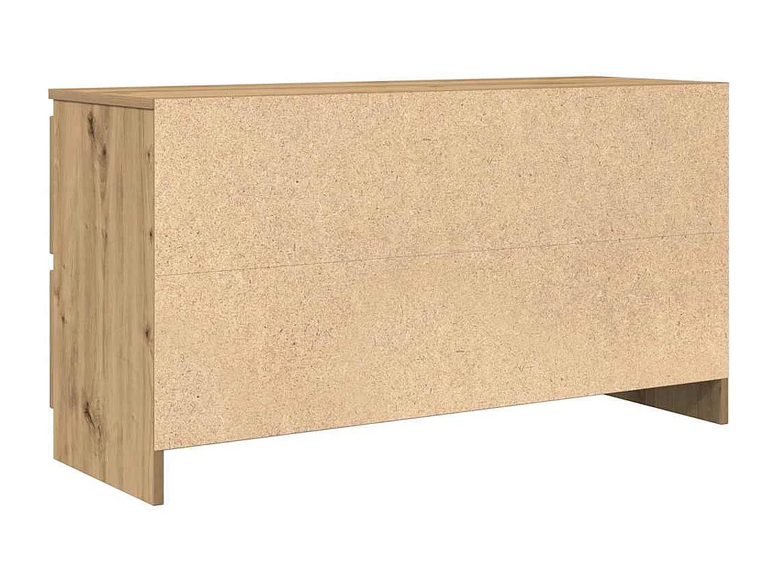 Meuble TV chêne artisanal 100x35x54 cm bois d'ingénierie