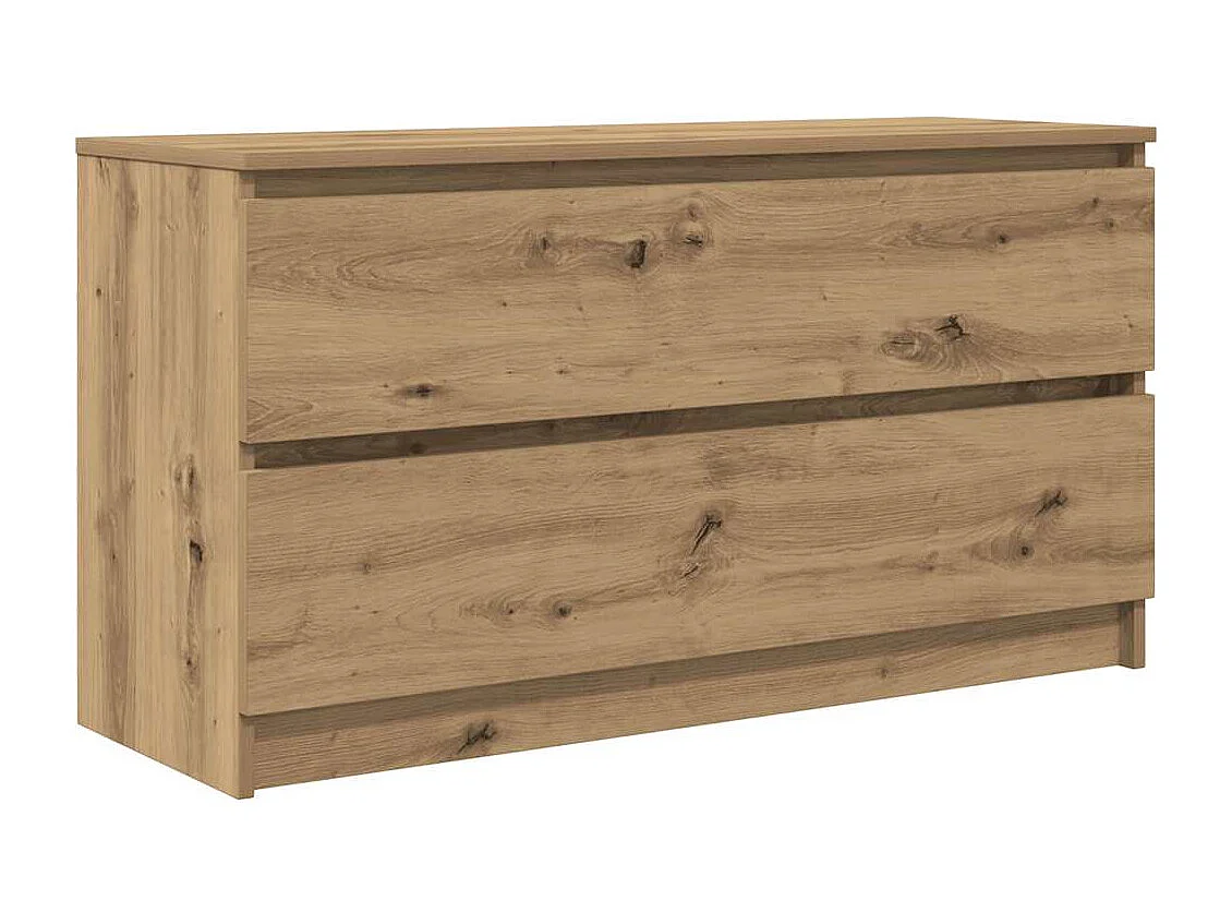 Meuble TV chêne artisanal 100x35x54 cm bois d'ingénierie