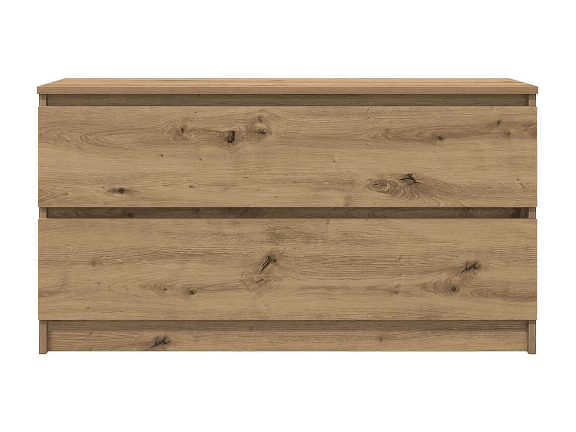 Meuble TV chêne artisanal 100x35x54 cm bois d'ingénierie