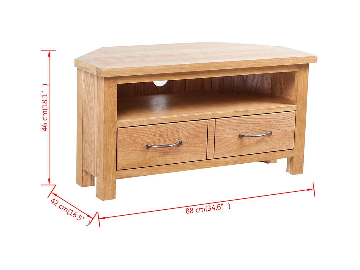Meuble TV avec tiroir 88 x 42 x 46 cm Bois de chêne solide