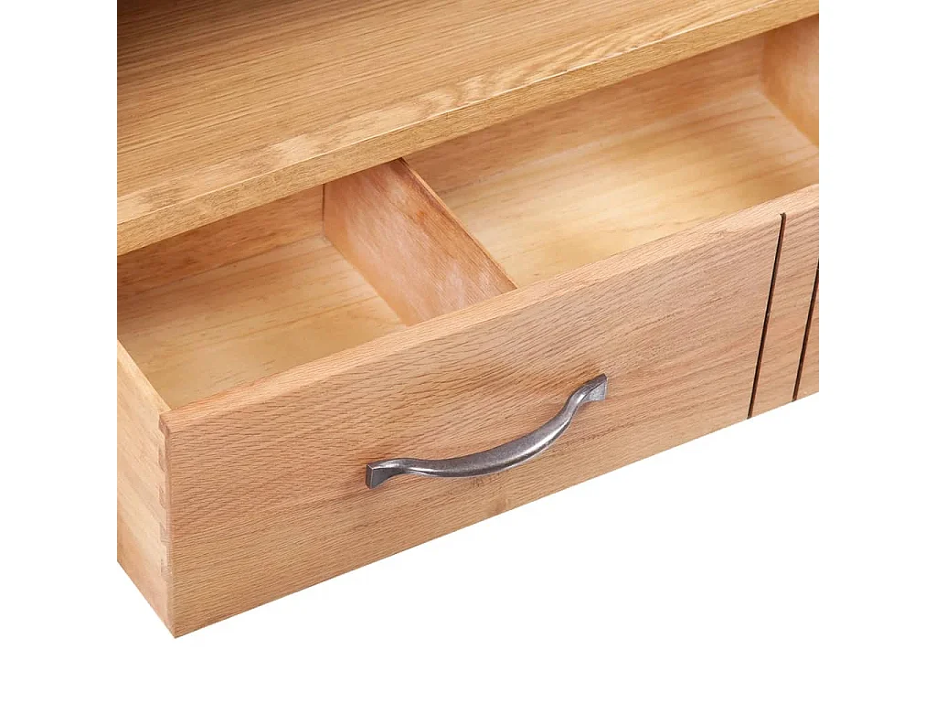 Mobile TV con Cassetto 88 x 42 x 46 cm Legno Massello di Rovere