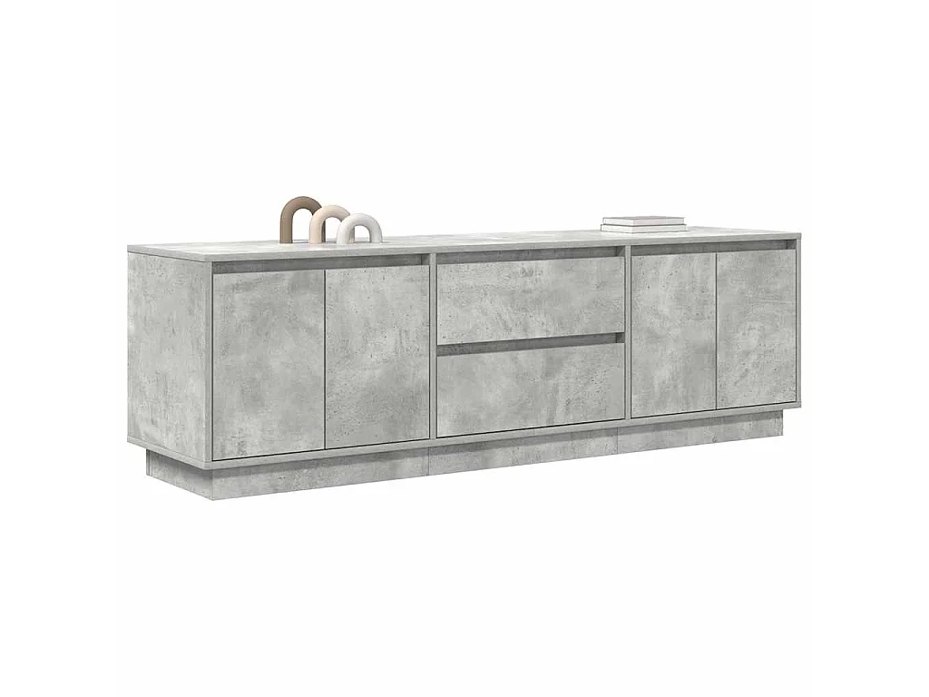 Meuble TV avec lumières LED gris béton 160,5x41x50 cm