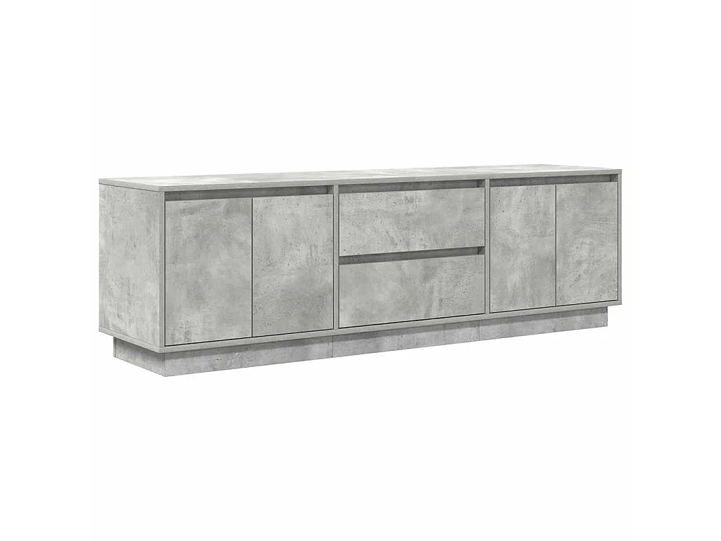 Meuble TV avec lumières LED gris béton 160,5x41x50 cm