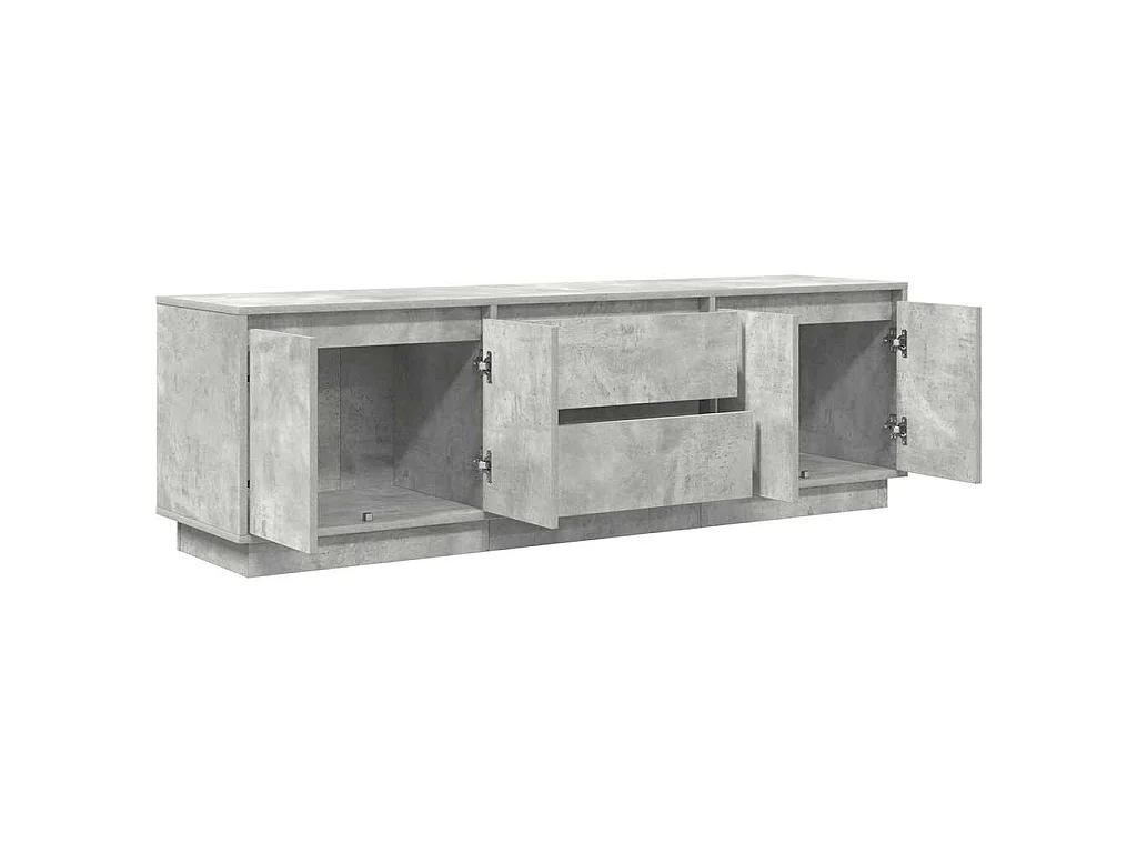 Meuble TV avec lumières LED gris béton 160,5x41x50 cm