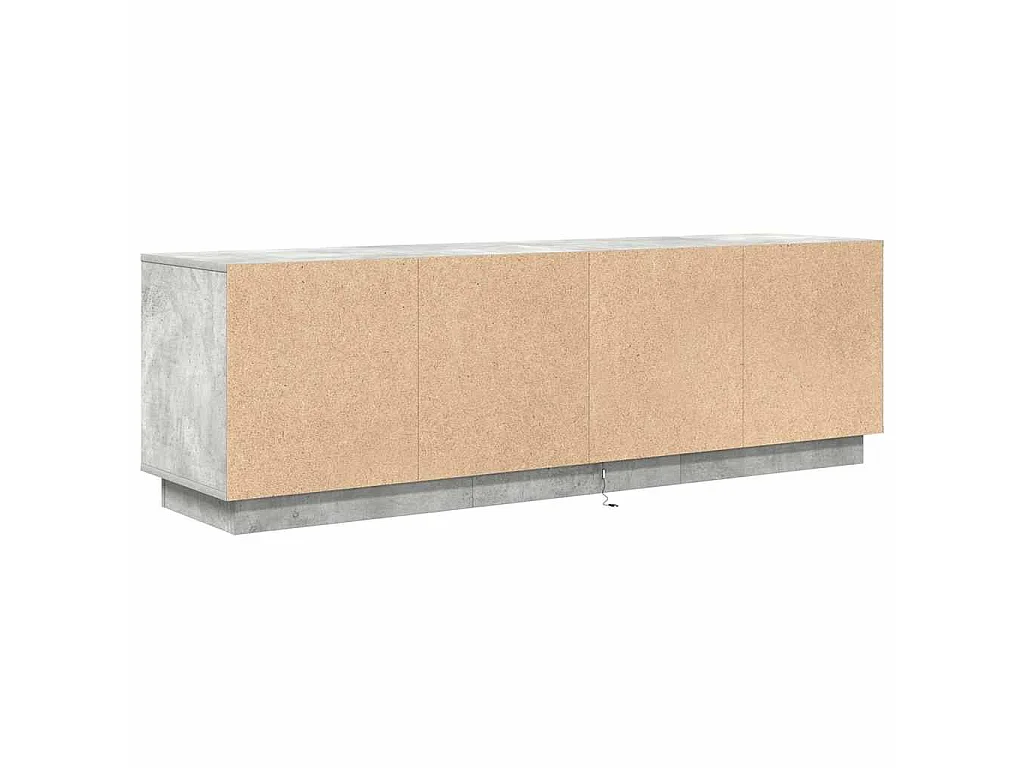 Meuble TV avec lumières LED gris béton 160,5x41x50 cm