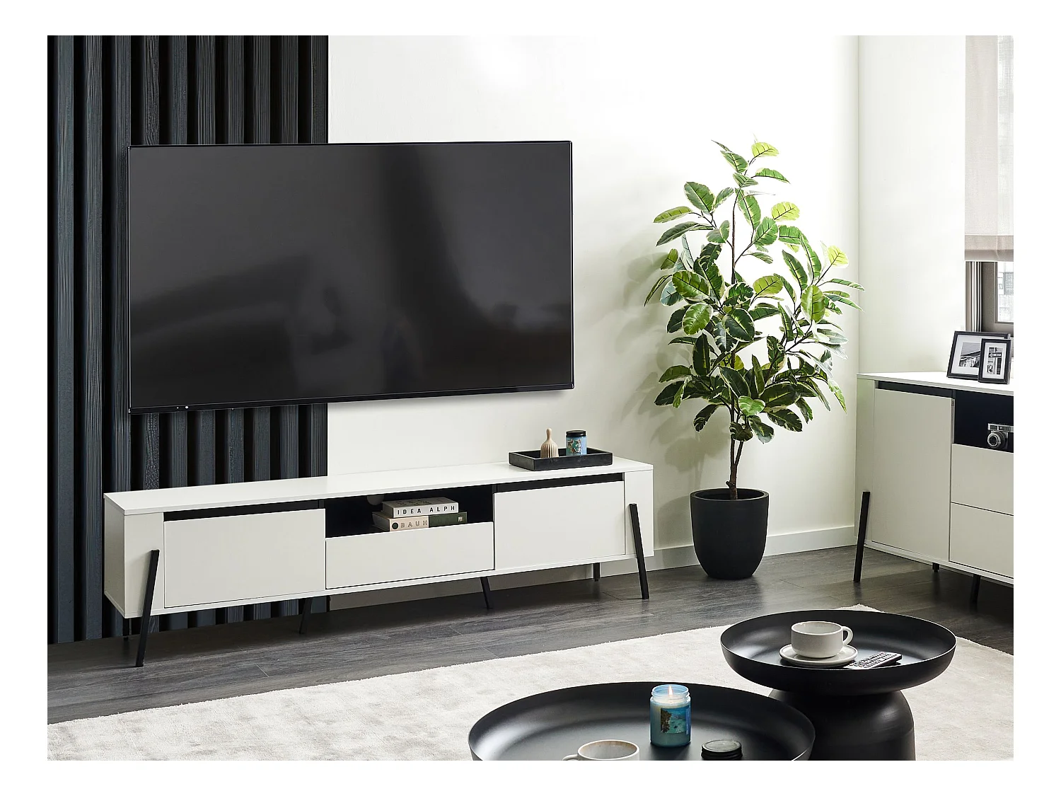 Meuble TV BLACKPOOL Blanc