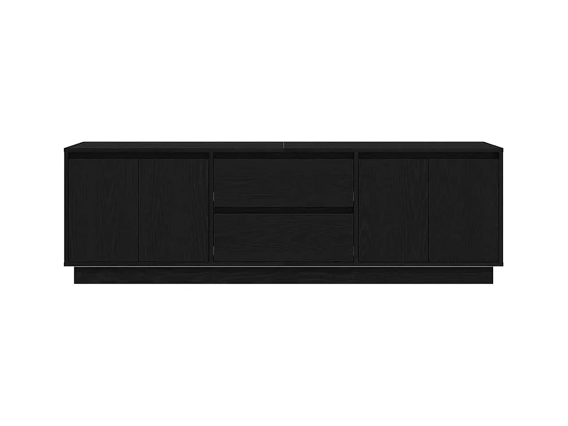 Mobile Porta TV con Luci LED Rovere Nero 160,5x41x50 cm