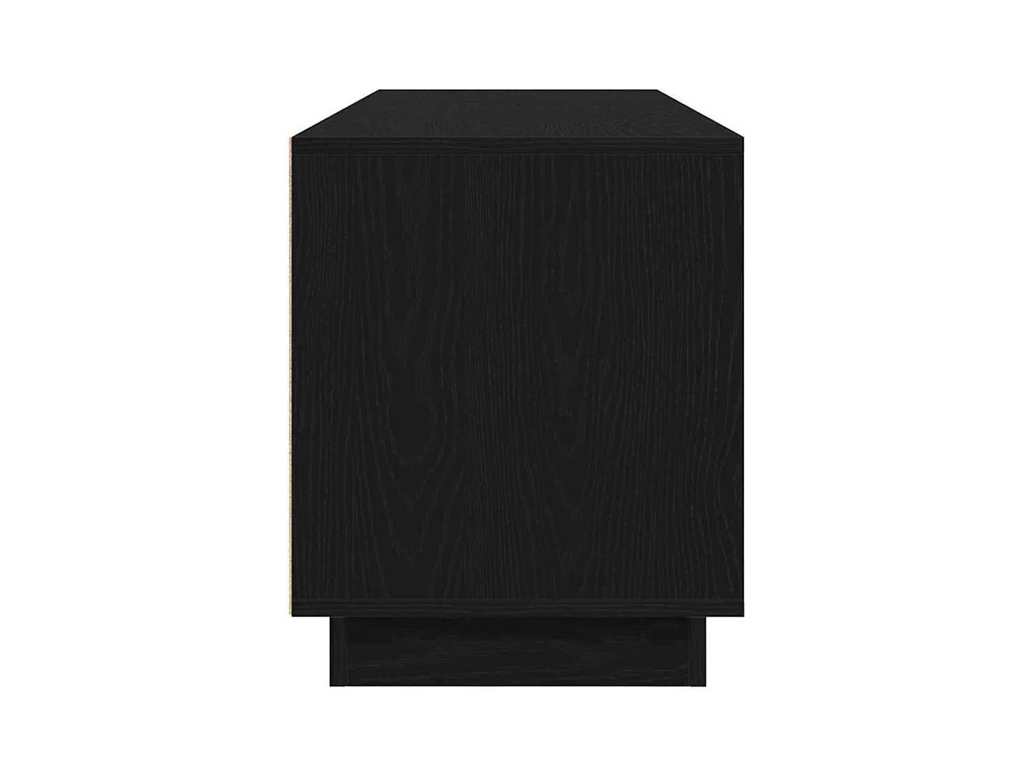 Mobile Porta TV con Luci LED Rovere Nero 160,5x41x50 cm