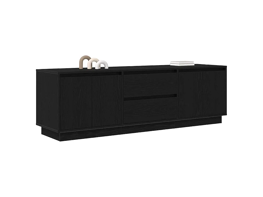 Meuble TV avec lumières LED chêne noir 160,5x41x50 cm
