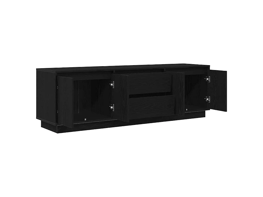 Meuble TV avec lumières LED chêne noir 160,5x41x50 cm