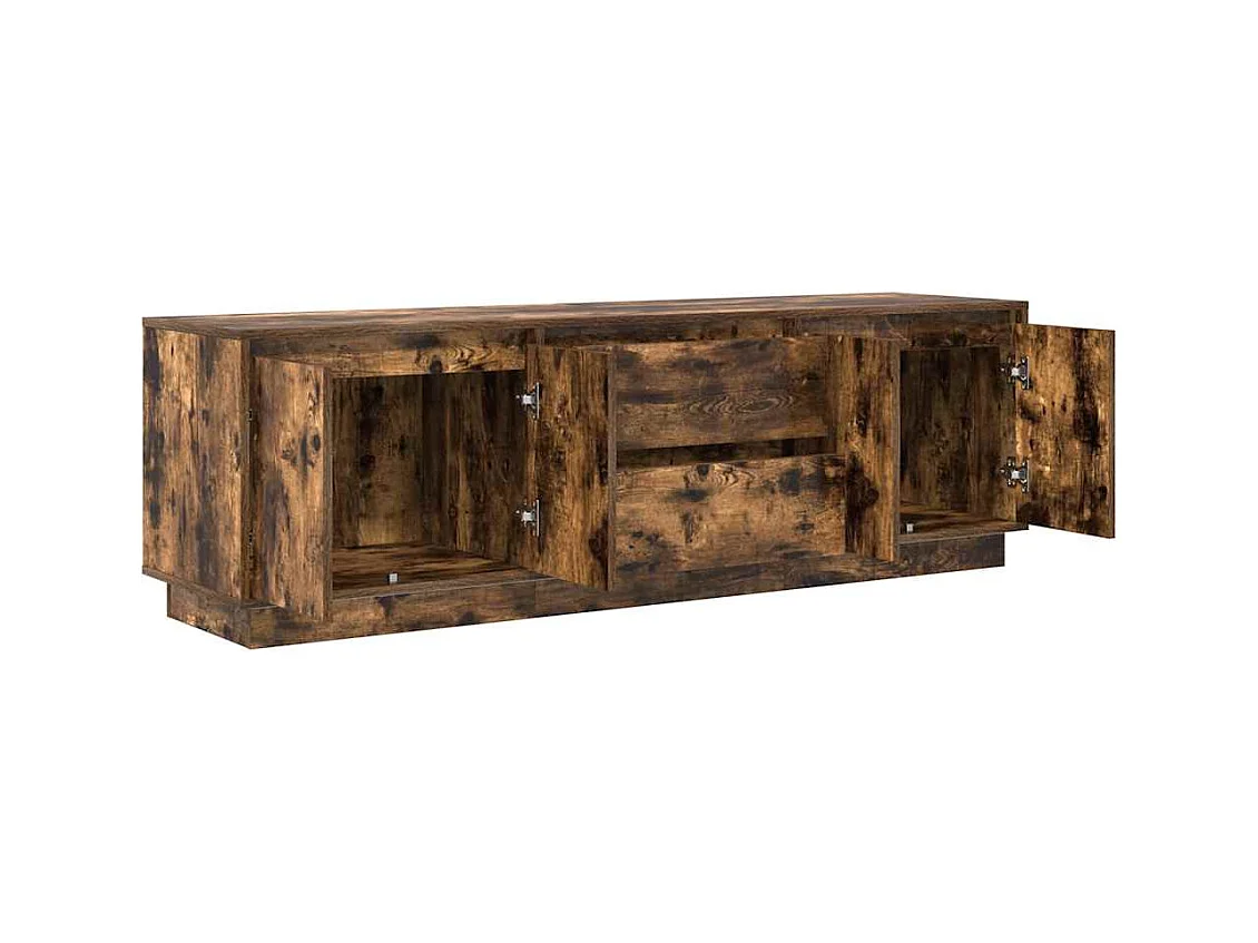 Meuble TV avec lumières LED chêne fumé 160,5x41x50 cm