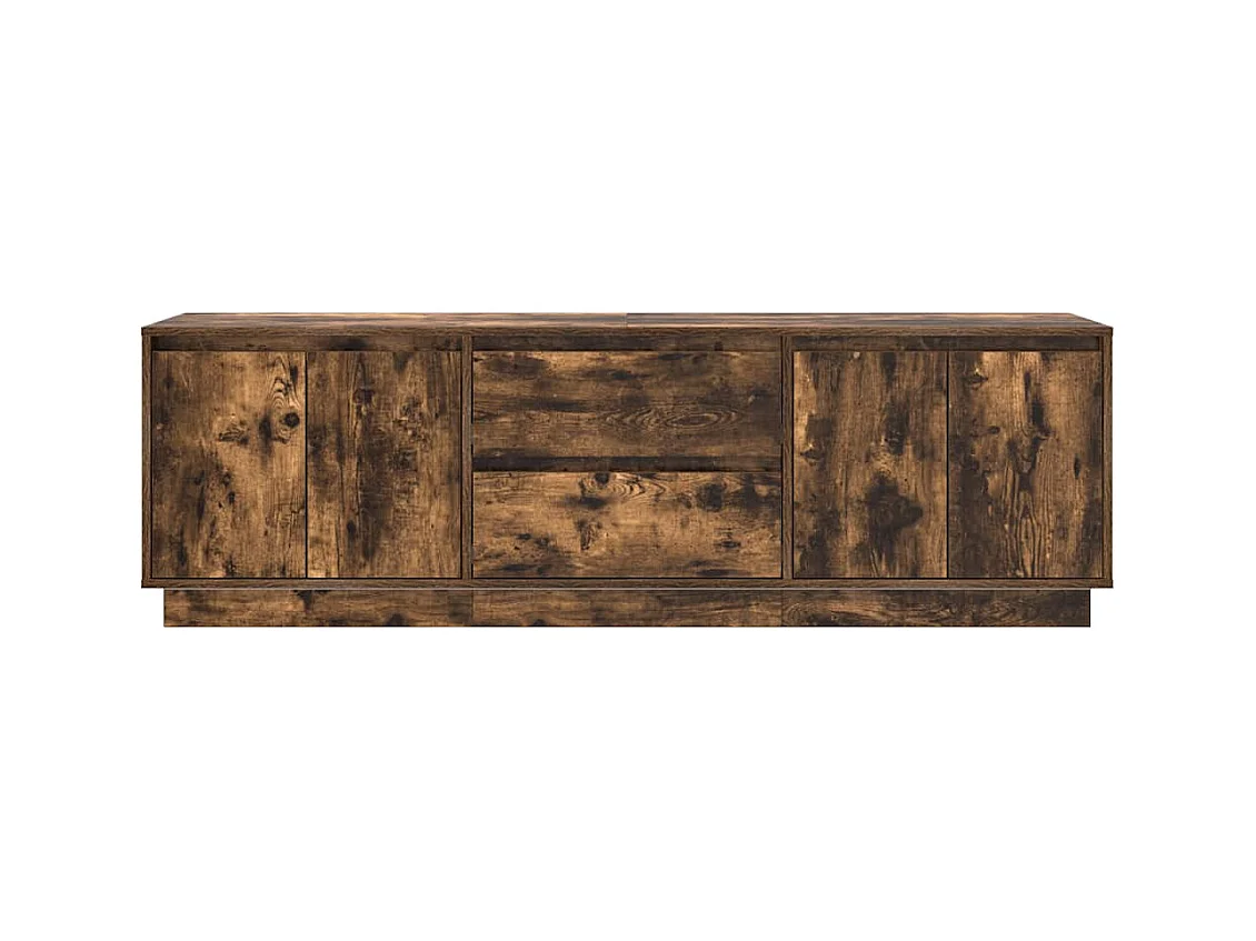 Meuble TV avec lumières LED chêne fumé 160,5x41x50 cm