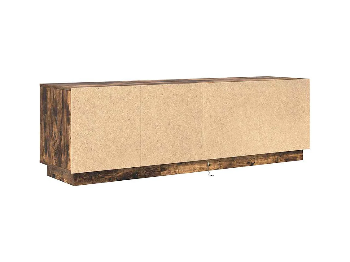 Meuble TV avec lumières LED chêne fumé 160,5x41x50 cm