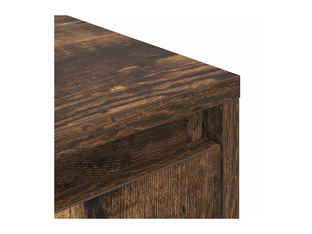 Meuble TV avec lumières LED chêne fumé 160,5x41x50 cm