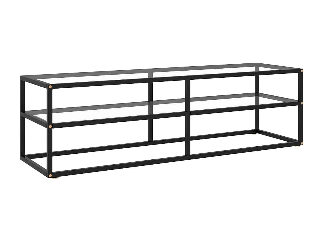 TV-Schrank Schwarz mit Hartglas 140x40x40 cm