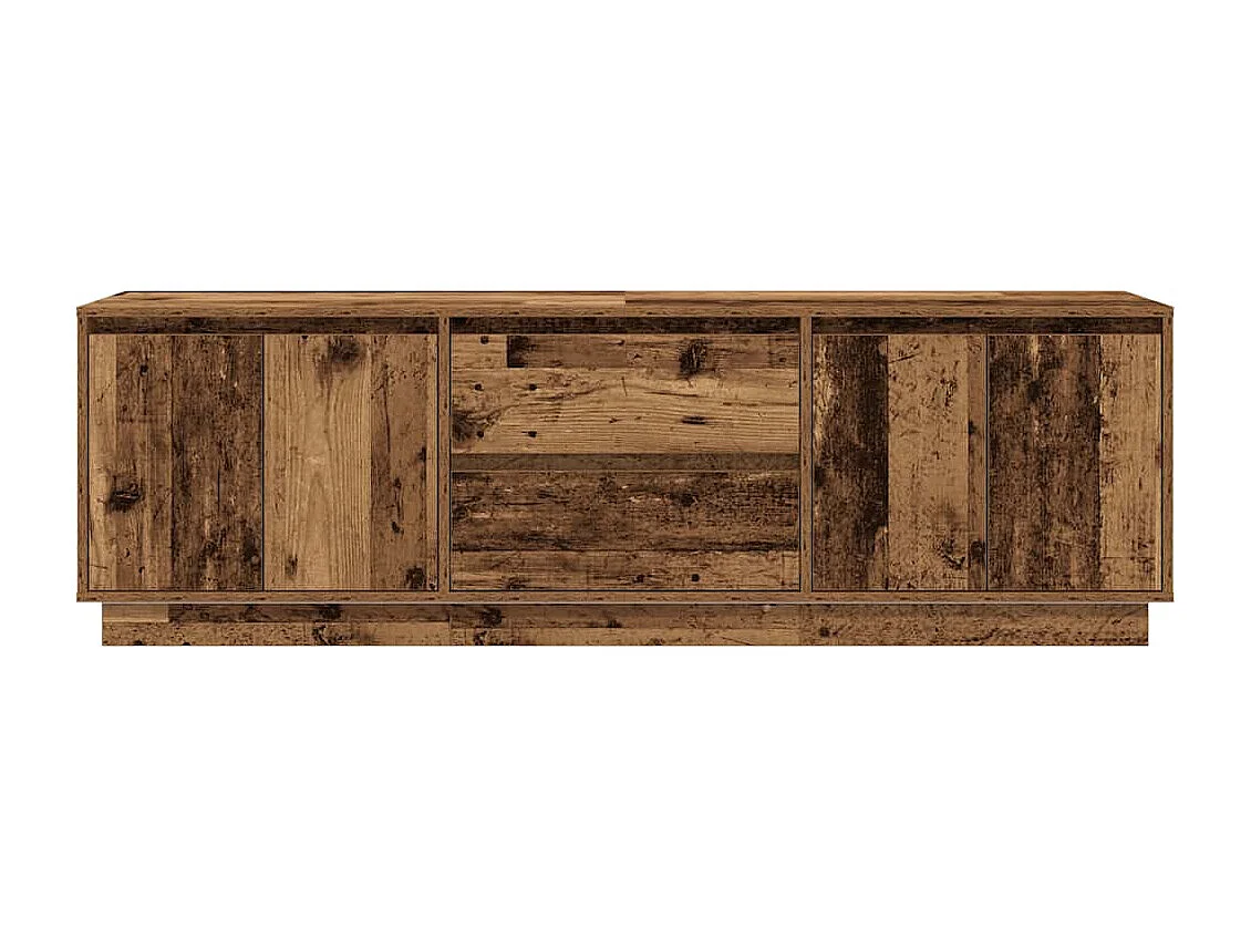 Meuble TV avec éclairage LED vieux bois 160,5x41x50 cm