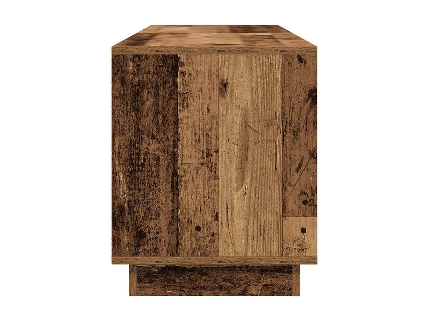 Meuble TV avec éclairage LED vieux bois 160,5x41x50 cm