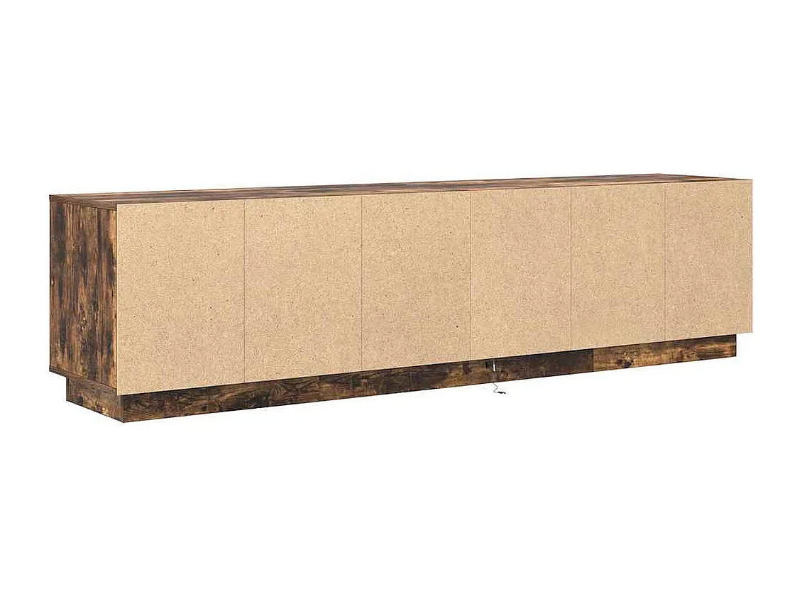 Meuble TV avec lumières LED chêne fumé 193,5x41x50 cm