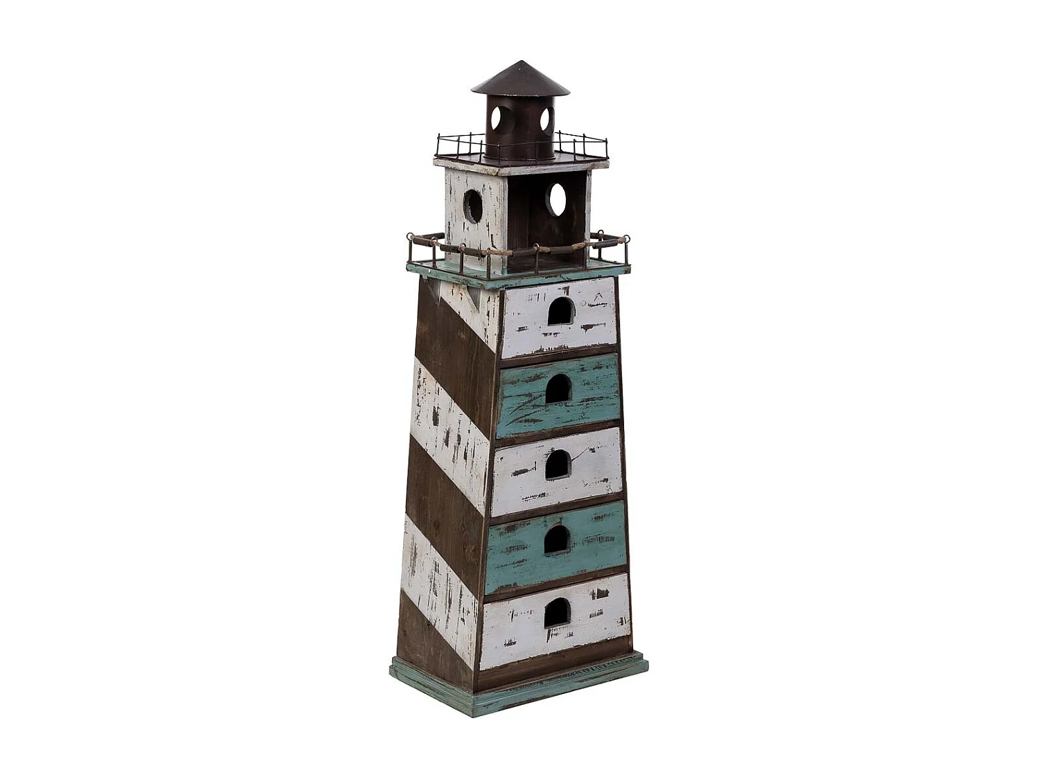 Étagère phare en bois et métal 41x27x115h cm