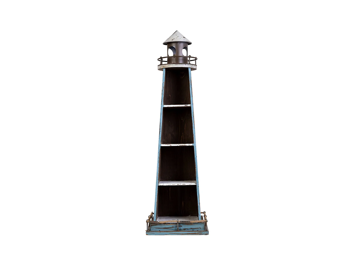 Prateleira em madeira e metal farol 30,5x30,5x107h cm