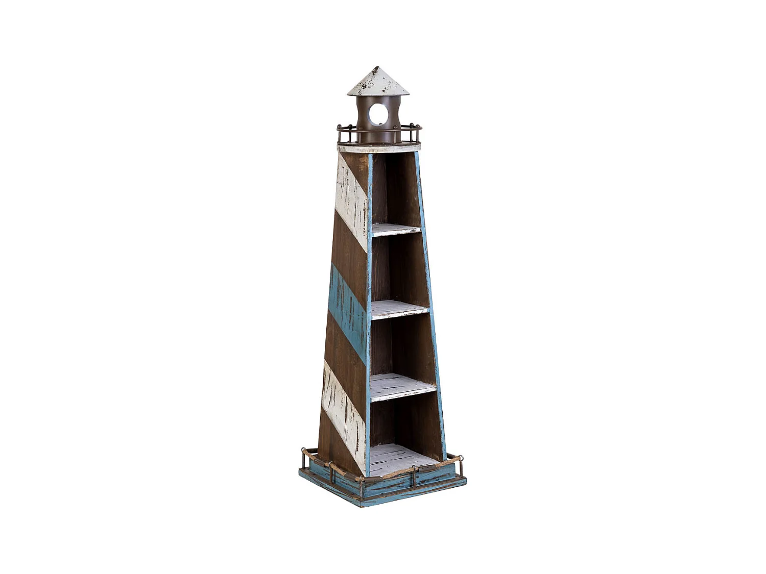 Prateleira em madeira e metal farol 30,5x30,5x107h cm