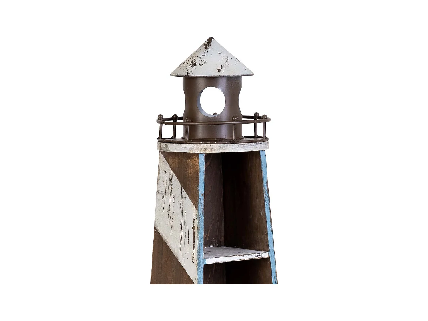 Prateleira em madeira e metal farol 30,5x30,5x107h cm