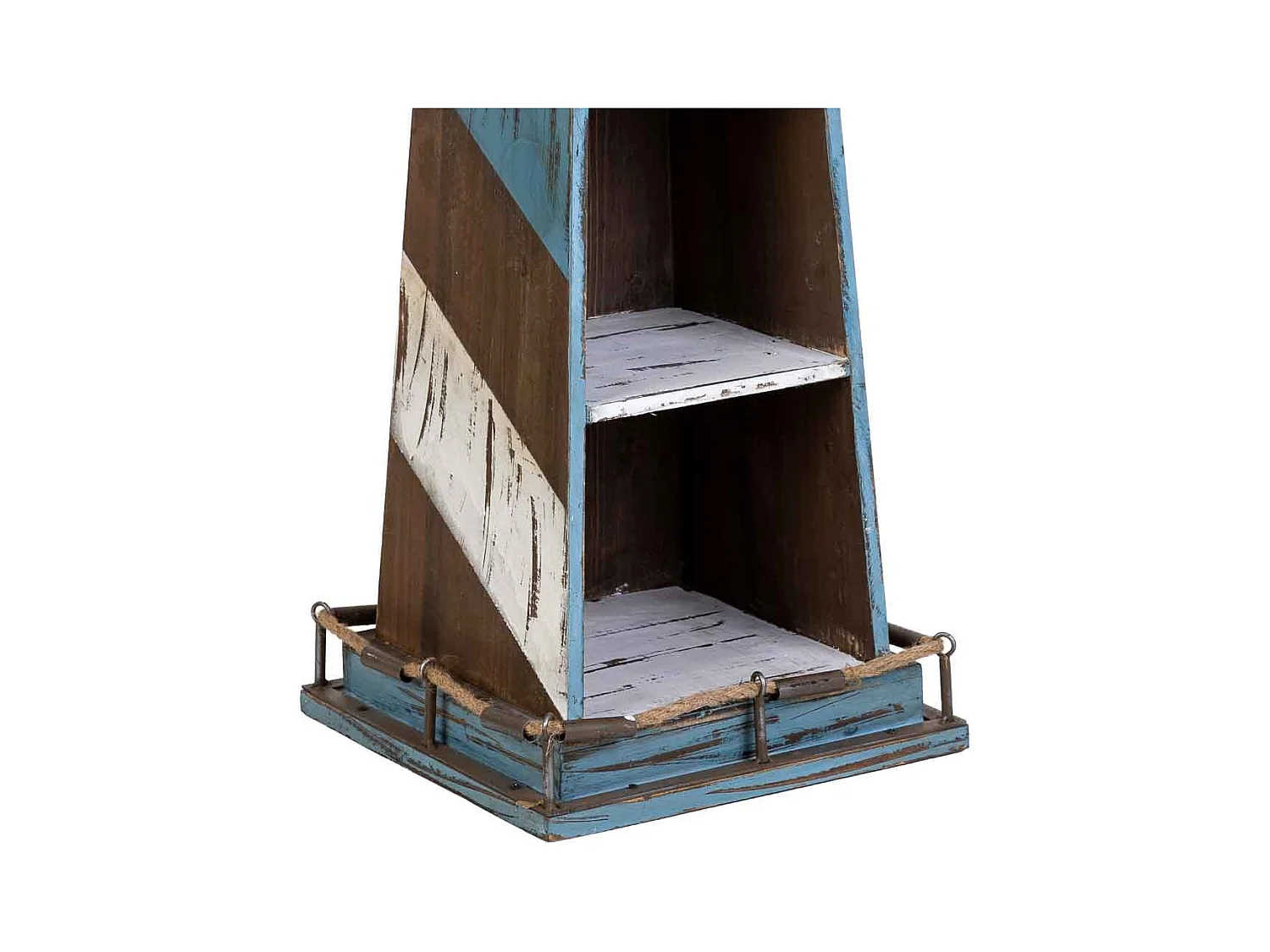 Prateleira em madeira e metal farol 30,5x30,5x107h cm