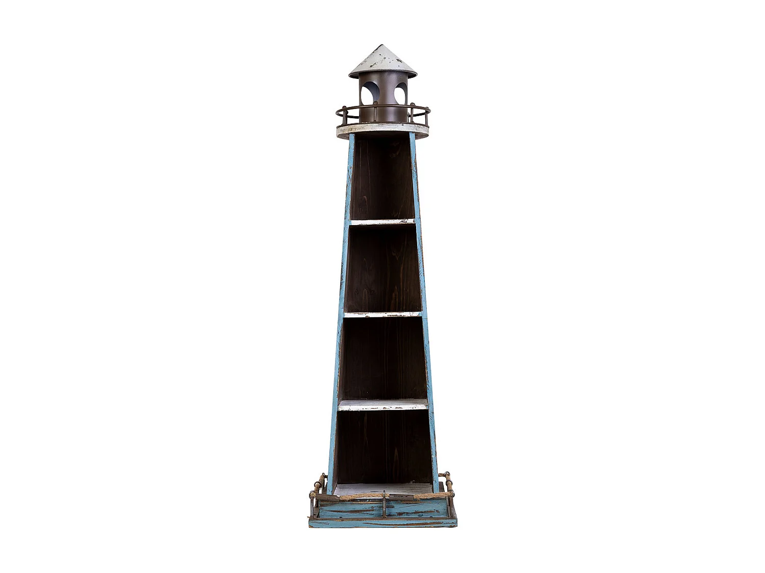 Étagère phare en bois et métal 30,5x30,5x107h cm