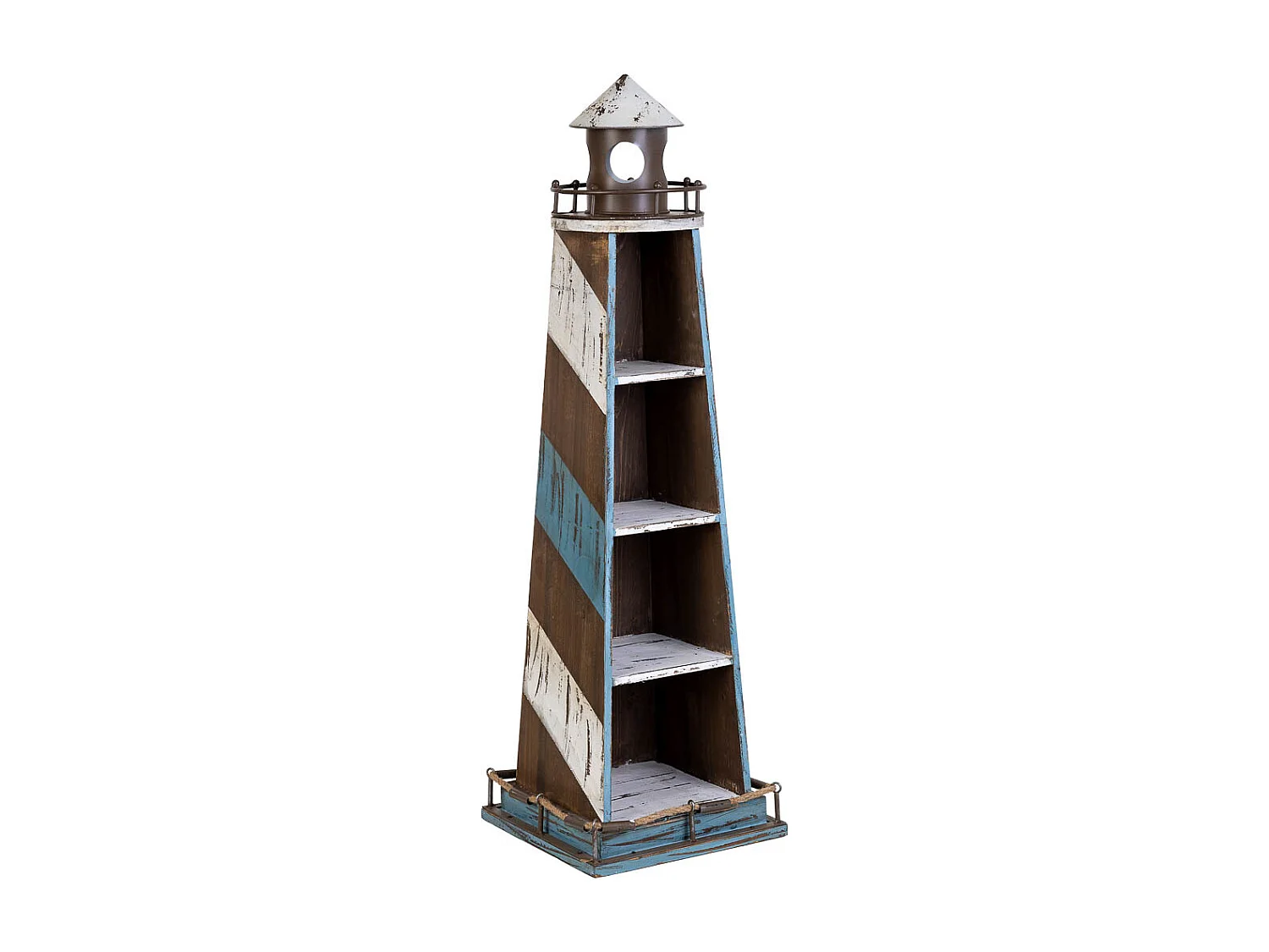 Étagère phare en bois et métal 30,5x30,5x107h cm