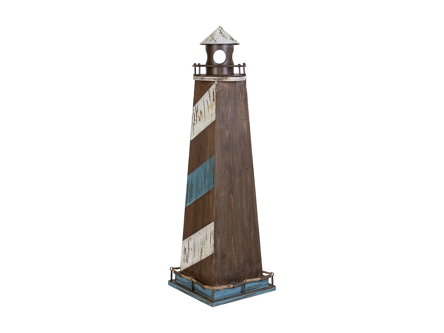 Étagère phare en bois et métal 30,5x30,5x107h cm