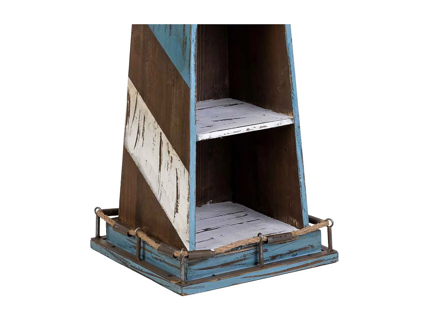 Étagère phare en bois et métal 30,5x30,5x107h cm