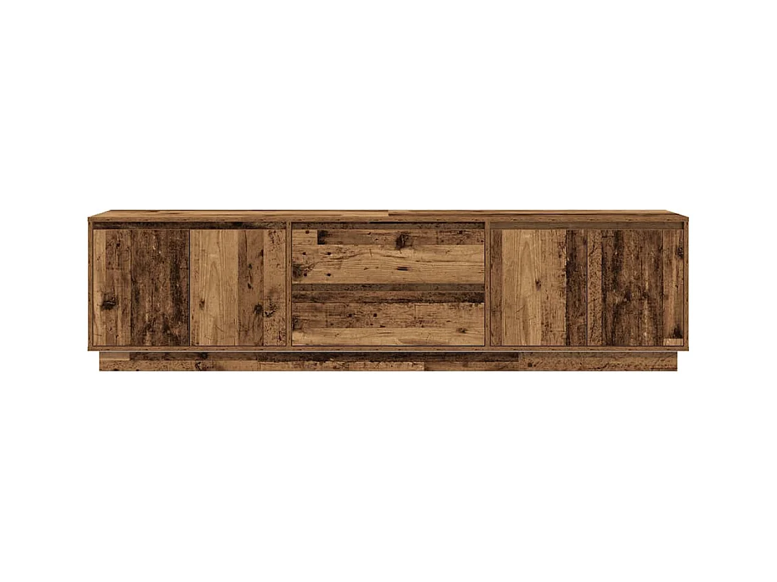 Meuble TV avec éclairage LED vieux bois 193,5x41x50 cm