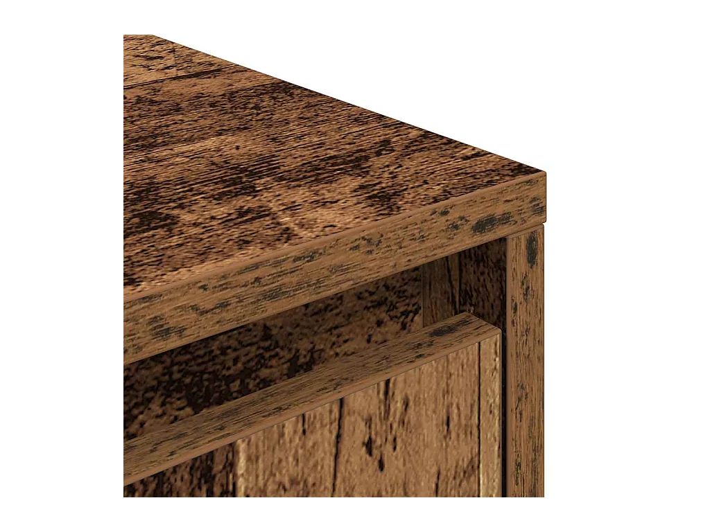 Meuble TV avec éclairage LED vieux bois 193,5x41x50 cm