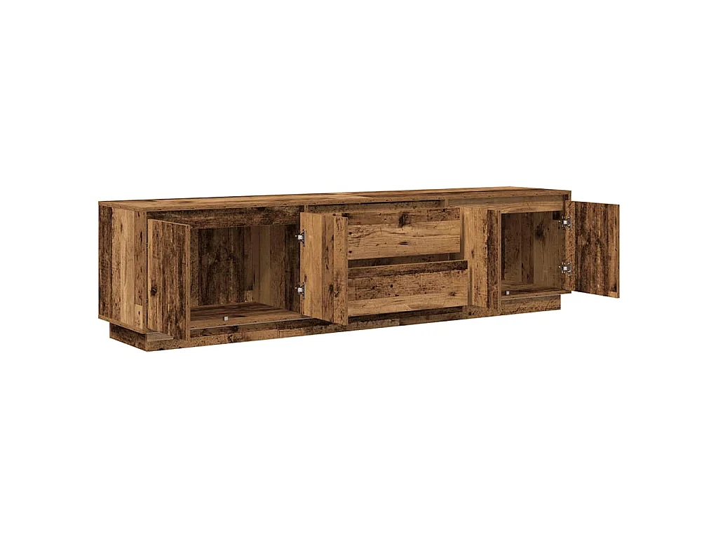 Meuble TV avec éclairage LED vieux bois 193,5x41x50 cm