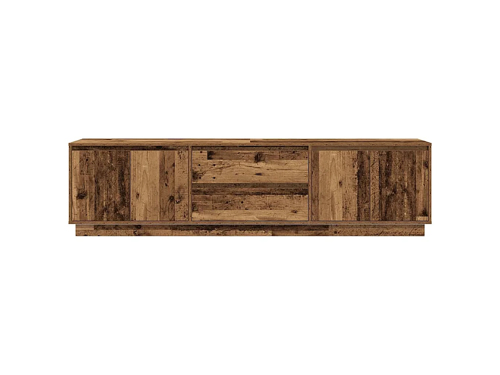 Meuble TV avec éclairage LED vieux bois 193,5x41x50 cm