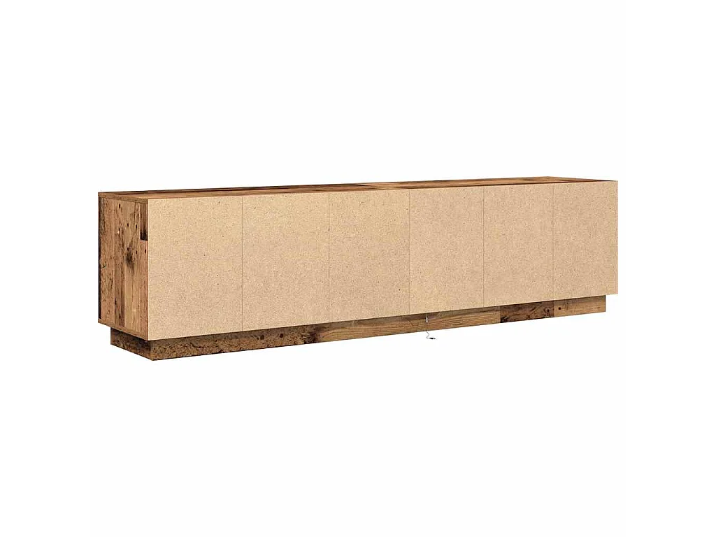 Meuble TV avec éclairage LED vieux bois 193,5x41x50 cm