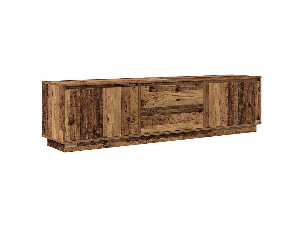Meuble TV avec éclairage LED vieux bois 193,5x41x50 cm