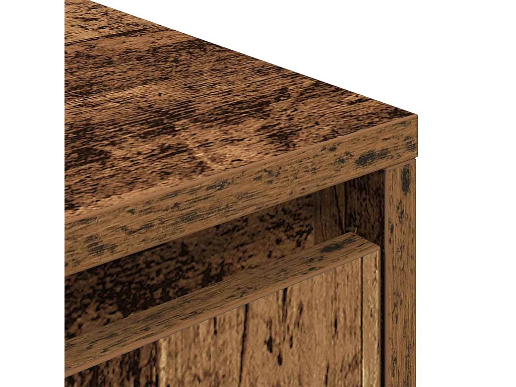 Meuble TV avec éclairage LED vieux bois 193,5x41x50 cm