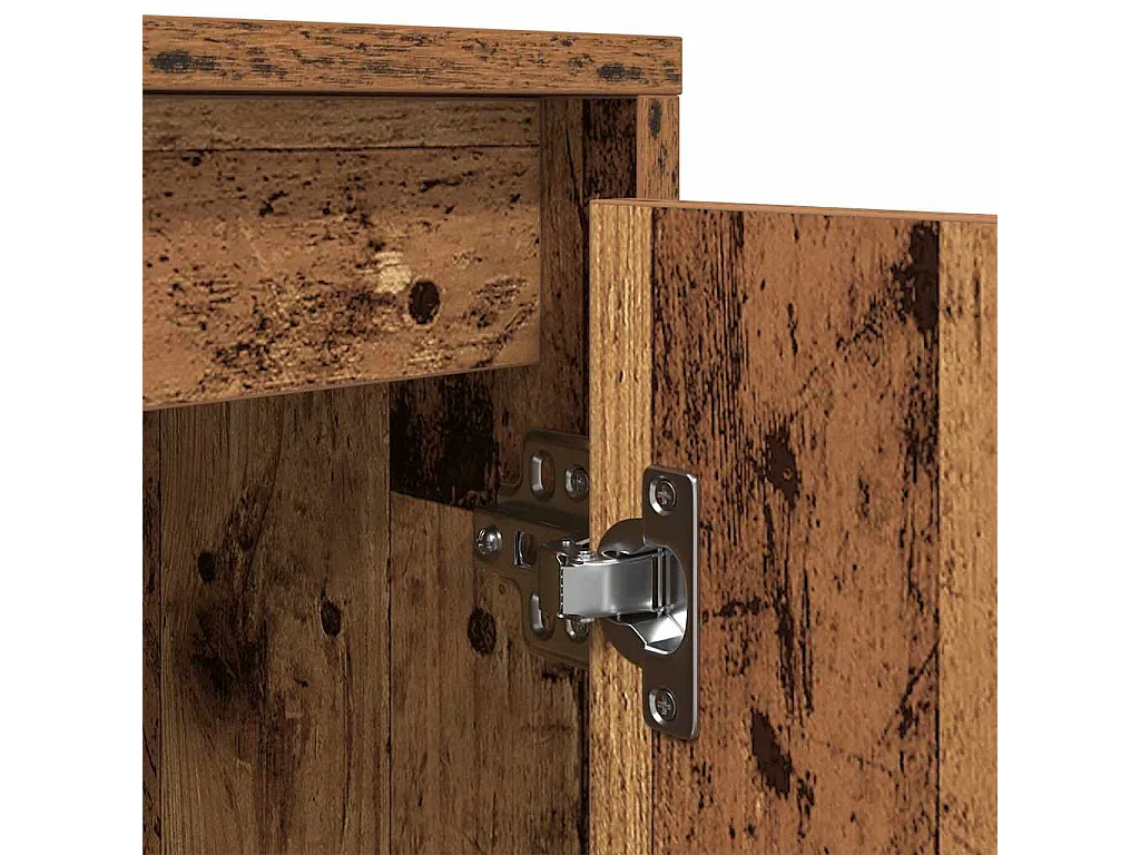 Meuble TV avec éclairage LED vieux bois 193,5x41x50 cm