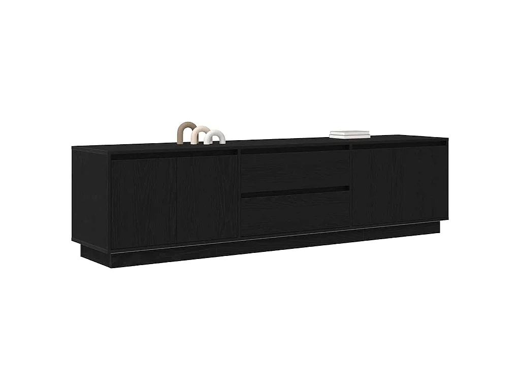 Meuble TV avec lumières LED chêne noir 193,5x41x50 cm