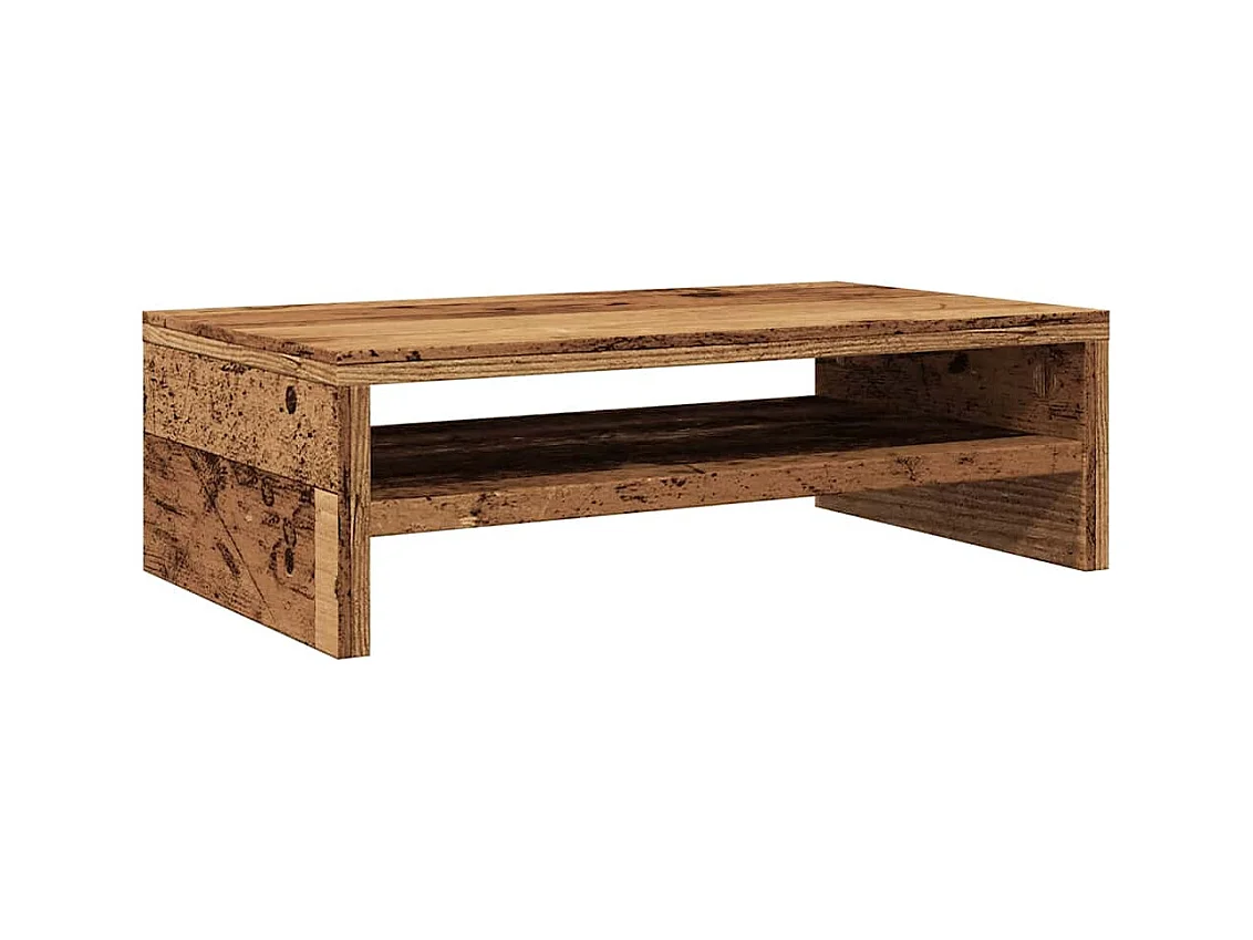 Support de moniteur vieux bois 42 x 24 x 13cm bois d'ingénierie