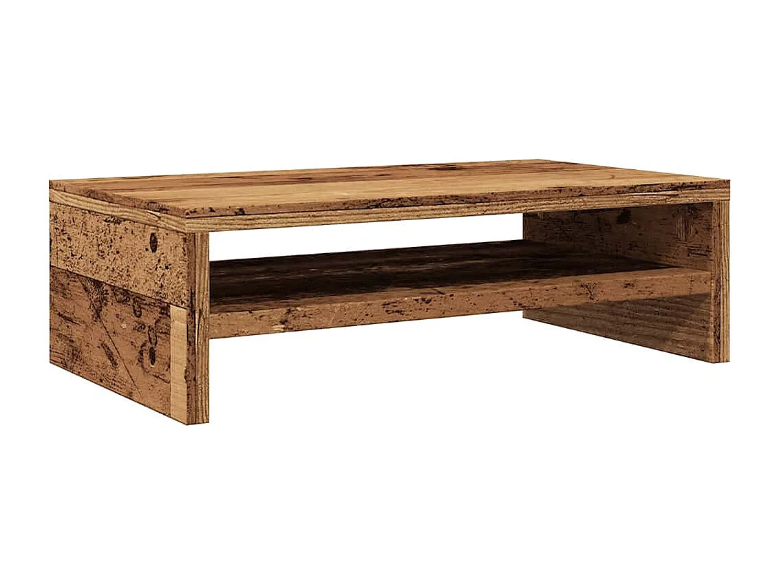 Support de moniteur vieux bois 42 x 24 x 13cm bois d'ingénierie