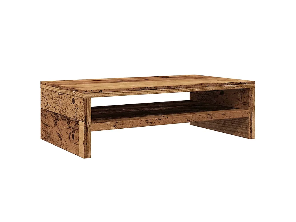 Support de moniteur vieux bois 42 x 24 x 13cm bois d'ingénierie