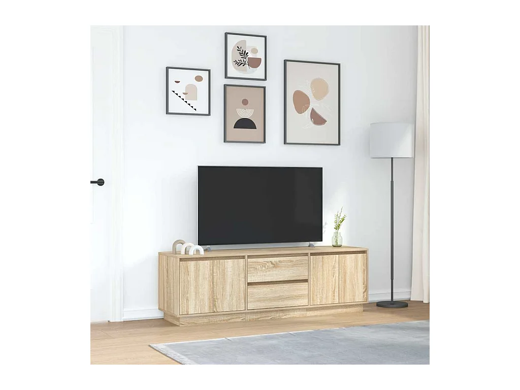 Meuble TV avec lumières LED chêne sonoma 160,5x41x50 cm