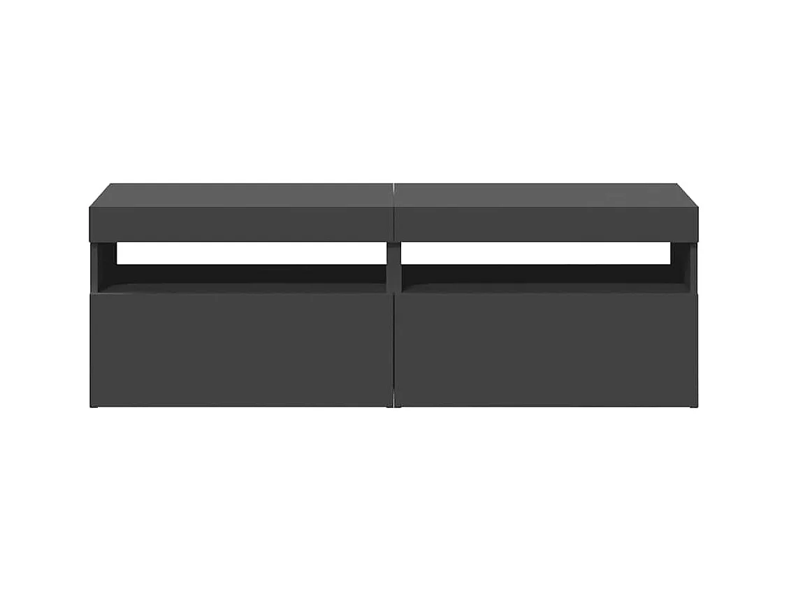 Meubles TV avec lumières LED 2 pcs gris 60x35x40 cm