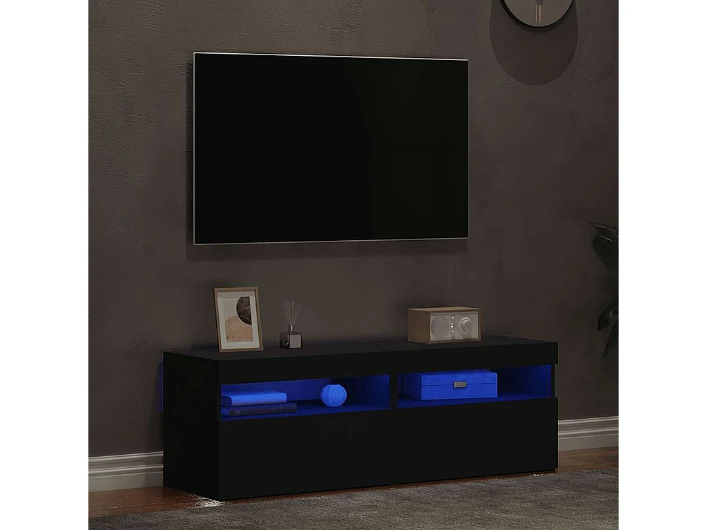 Tv-meubelen 2 st met LED-verlichting 60x35x40 cm grijs