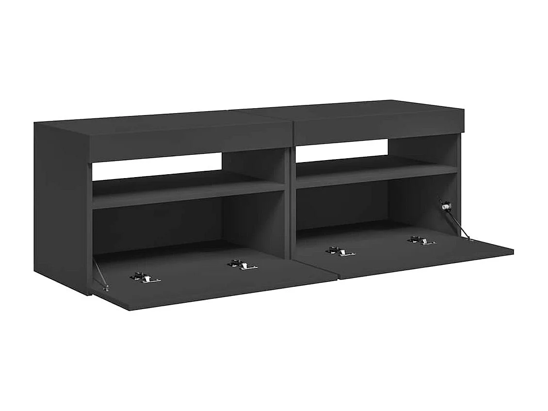 Tv-meubelen 2 st met LED-verlichting 60x35x40 cm grijs